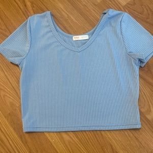 blue crop top